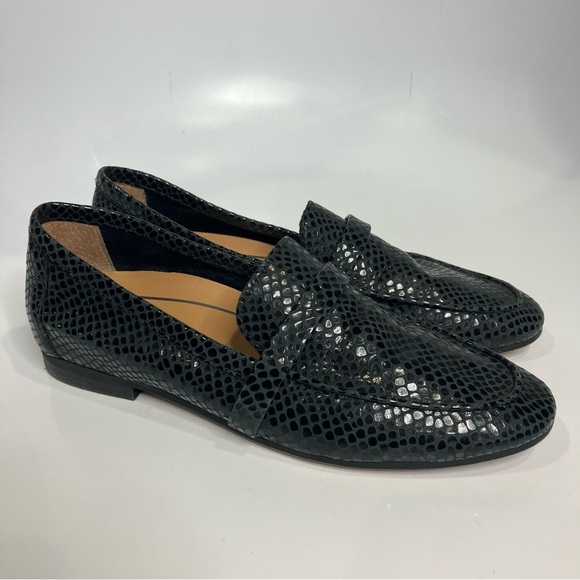 Vionic Zane loafer comfort shoe grey black faux lizard women size 6 professional - Picture 2 of 9